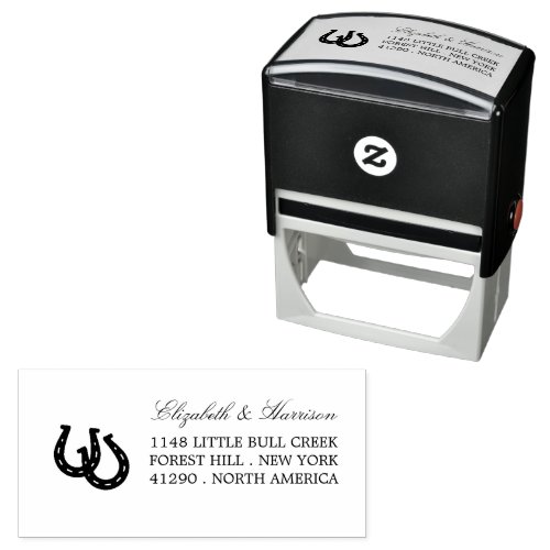 Country Rustic Horseshoe Return Address Self_inking Stamp