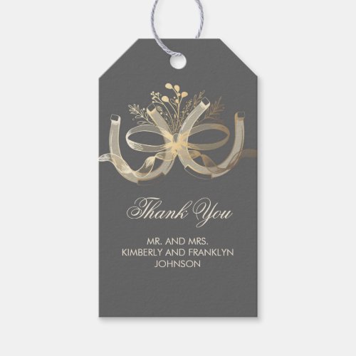 Country Rustic Horseshoes Gold Wedding Gift Tags