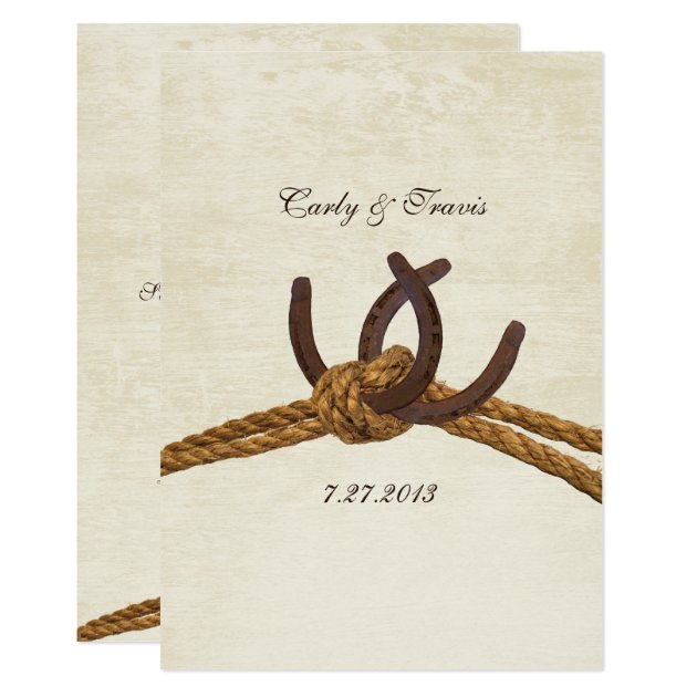 Country Rustic Horseshoes Wedding Invitation