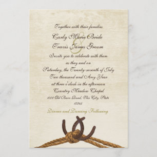 Country Rustic Horseshoes Wedding Invitation
