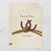 Country Rustic Horseshoes Wedding Invitation (Front/Back)