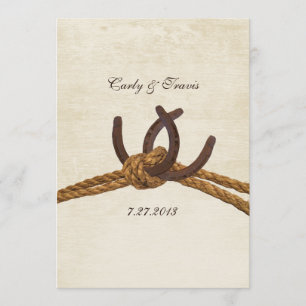 Country Rustic Horseshoes Wedding Invitation