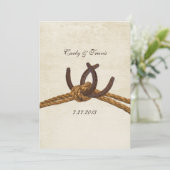 Country Rustic Horseshoes Wedding Invitation (Standing Front)