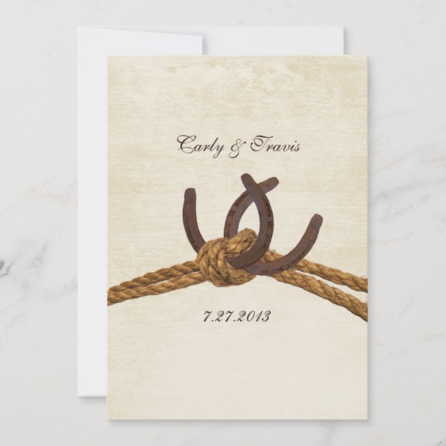 Country Rustic Horseshoes Wedding Invitation (Front)