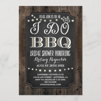 Country Rustic I Do Bbq Bridal Shower Invitations by RusticWeddings at Zazzle