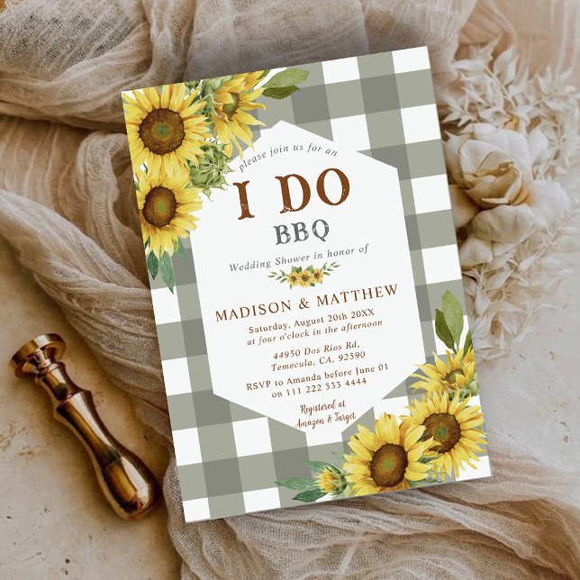 Country Rustic I Do BBQ Sunflower Wedding Shower Invitation (Country Rustic I Do BBQ Sunflower Wedding Shower Invitation)