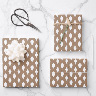 Country rustic kraft white Christmas ornaments Wrapping Paper Sheets