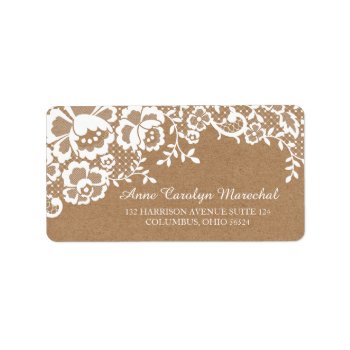 Country Rustic Lace Wedding Label by Jujulili at Zazzle