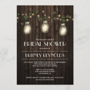 Country Rustic Lights Bridal Shower Invitations