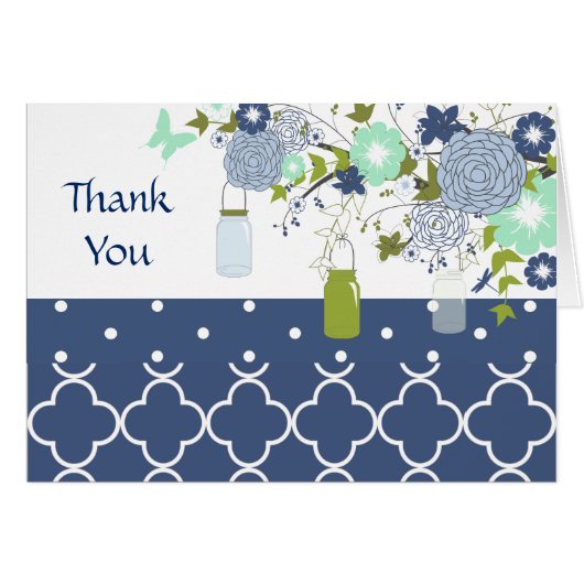 Country Rustic Mason Jar Thank You Card (Front Horizontal)