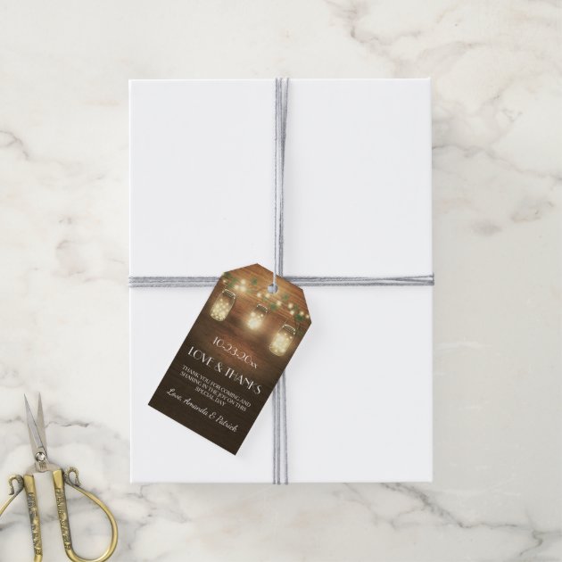 Country Rustic Mason Jar Wedding Thank You Tags