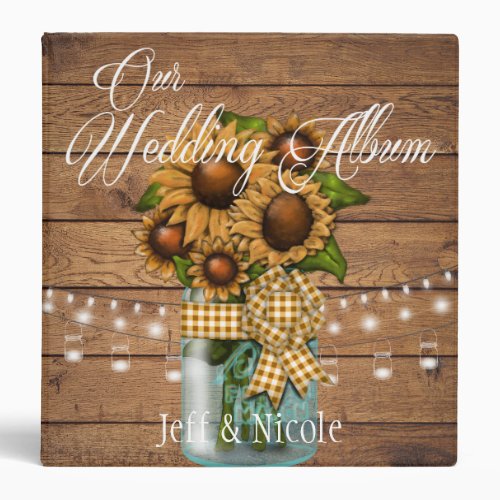 Country Rustic Mason Jar with Sunflower