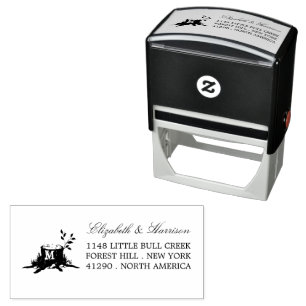 Country Rustic Monogram Tree Return Address Self-inking Stamp