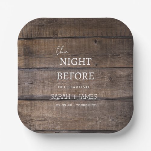 Country Rustic Oak Barn The Night Before Wedding  Paper Plates