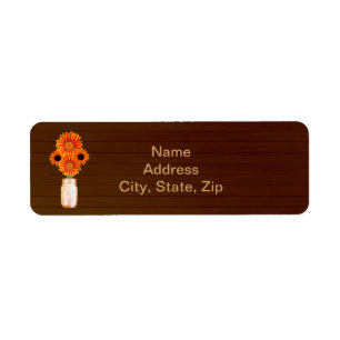 Country Rustic Orange Mason Jar Address Labels