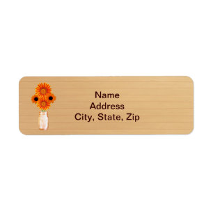 Country Rustic Orange Mason Jar Address Labels
