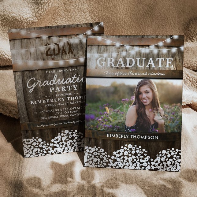 Country Rustic Photo 2025 Graduation Party Invitation (Creator Uploaded)