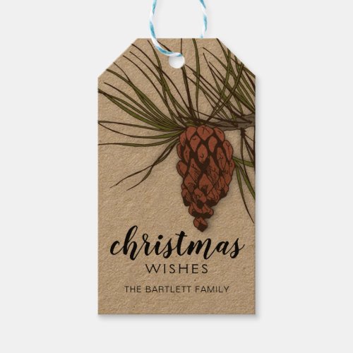 Country Rustic Pinecone Personalized Gift Tags