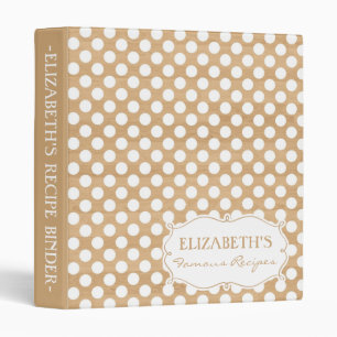 Country Rustic Polka Dots Customizable Binder