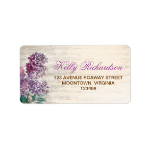 country rustic purple lilacs address labels