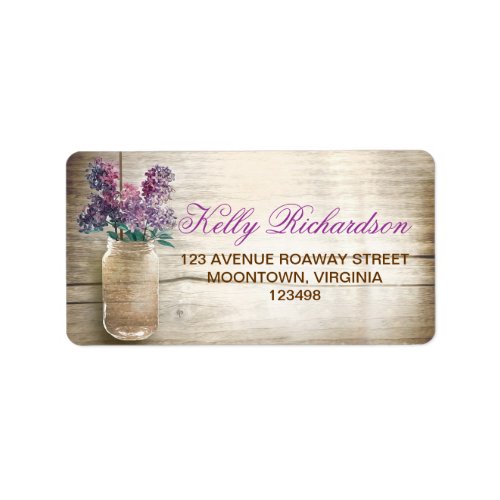country rustic purple lilacs address labels