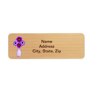 Country Rustic Purple Mason Jar Address Labels