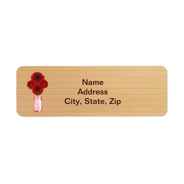 Country Rustic Red Mason Jar Address Labels (Front)