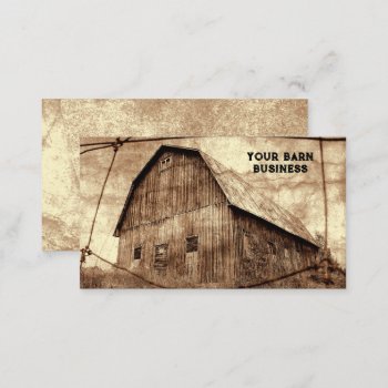 Country Rustic Sepia Barn Vintage Texture Business Card by MargSeregelyiPhoto at Zazzle