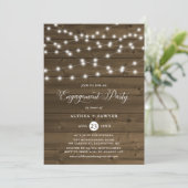 Country Rustic String Lights Engagement Party Invitation | Zazzle