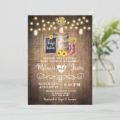 Country Rustic Sunflower Baby Shower Invitations (Standing Front)