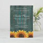 Country Rustic Sunflower Bridal Shower Invitations (Standing Front)