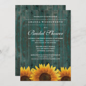 Country Rustic Sunflower Bridal Shower Invitations (Front/Back)