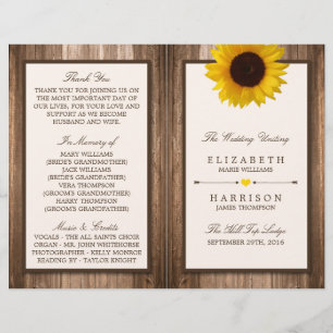 Country Rustic Sunflower & Brown Wood Wedding