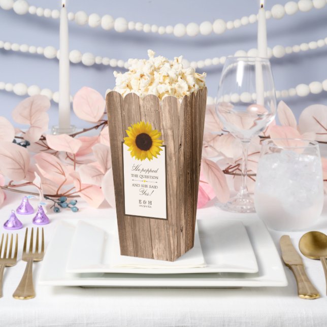 Country Rustic Sunflower & Brown Wood Wedding Favor Boxes (Wedding)