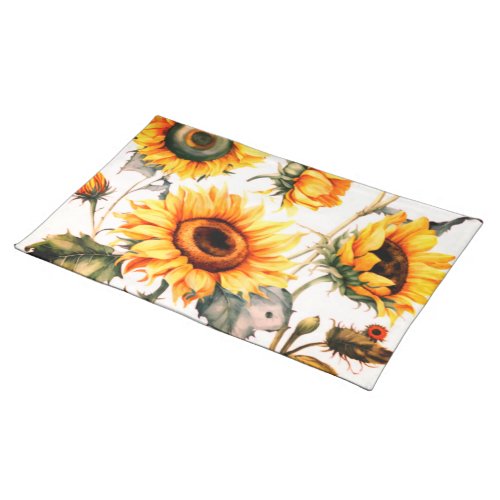 Country Rustic Sunflower Cloth Placemat