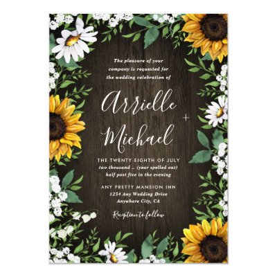 Daisy Wedding Invitation Zazzle Com