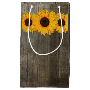 Country Rustic Sunflower Lace & Burlap Gift Bag