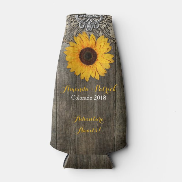 sunflower wedding koozies
