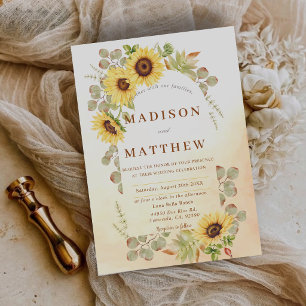 Country Rustic Sunflower Outdoor Wedding Invitation