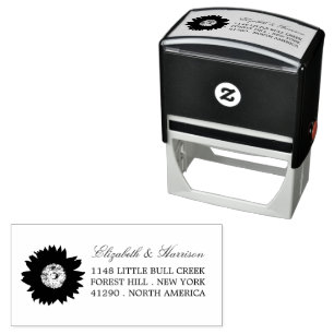 Country Rustic Sunflower Return Address Self-inking Stamp