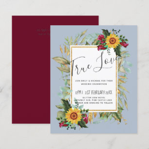 Country Rustic Sunflowers Burgundy Roses Wedding