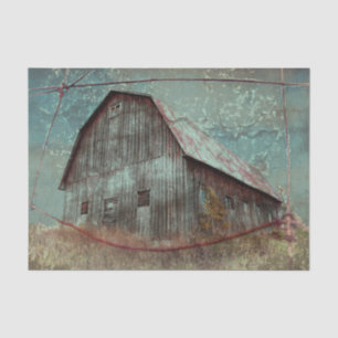 Country Rustic Teal Barn Vintage Texture Decoupage Tissue Paper