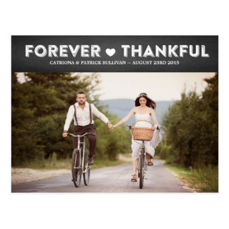 Country Rustic Thankful Wedding Thank You Postcard