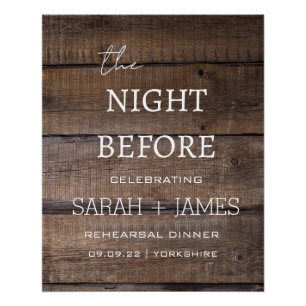 Country Rustic The Night Before Rehearsal Dinner  Poster