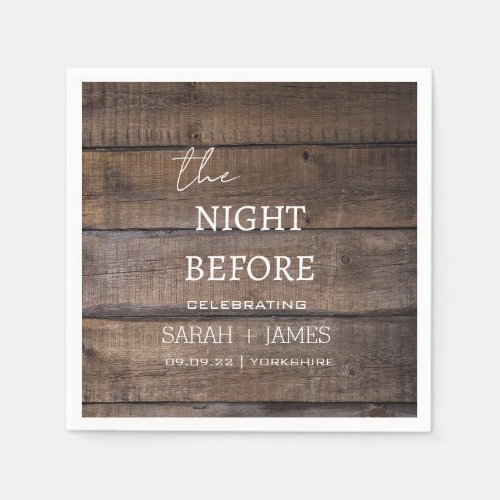Country Rustic The Night Before Wedding  Napkins