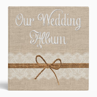 Country Rustic Twine Burlap Wedding Photo Album Binder