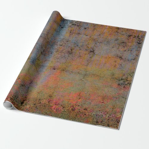 Country Rustic Vintage Orange Blue Texture Wrapping Paper
