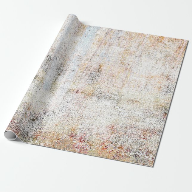 Country Rustic Vintage White Beige Texture Wrapping Paper (Unrolled)