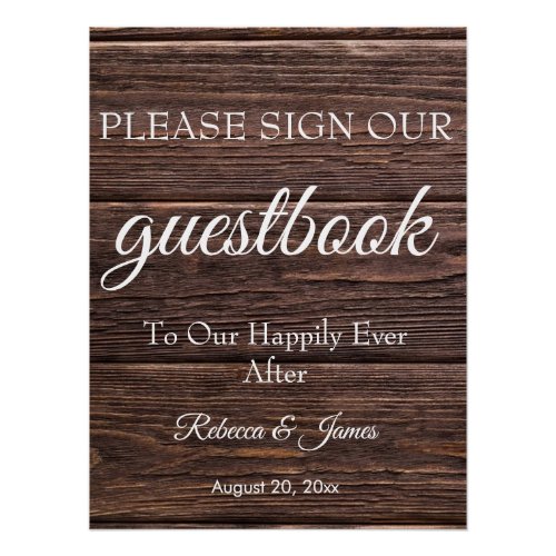 Country Rustic Wedding Guestbook Sign 