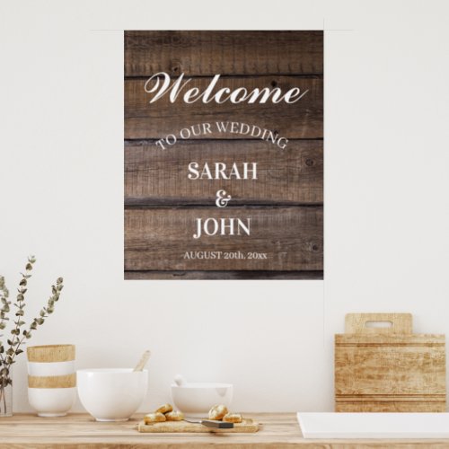 Country Rustic Wedding Welcome Celebration Party   Poster